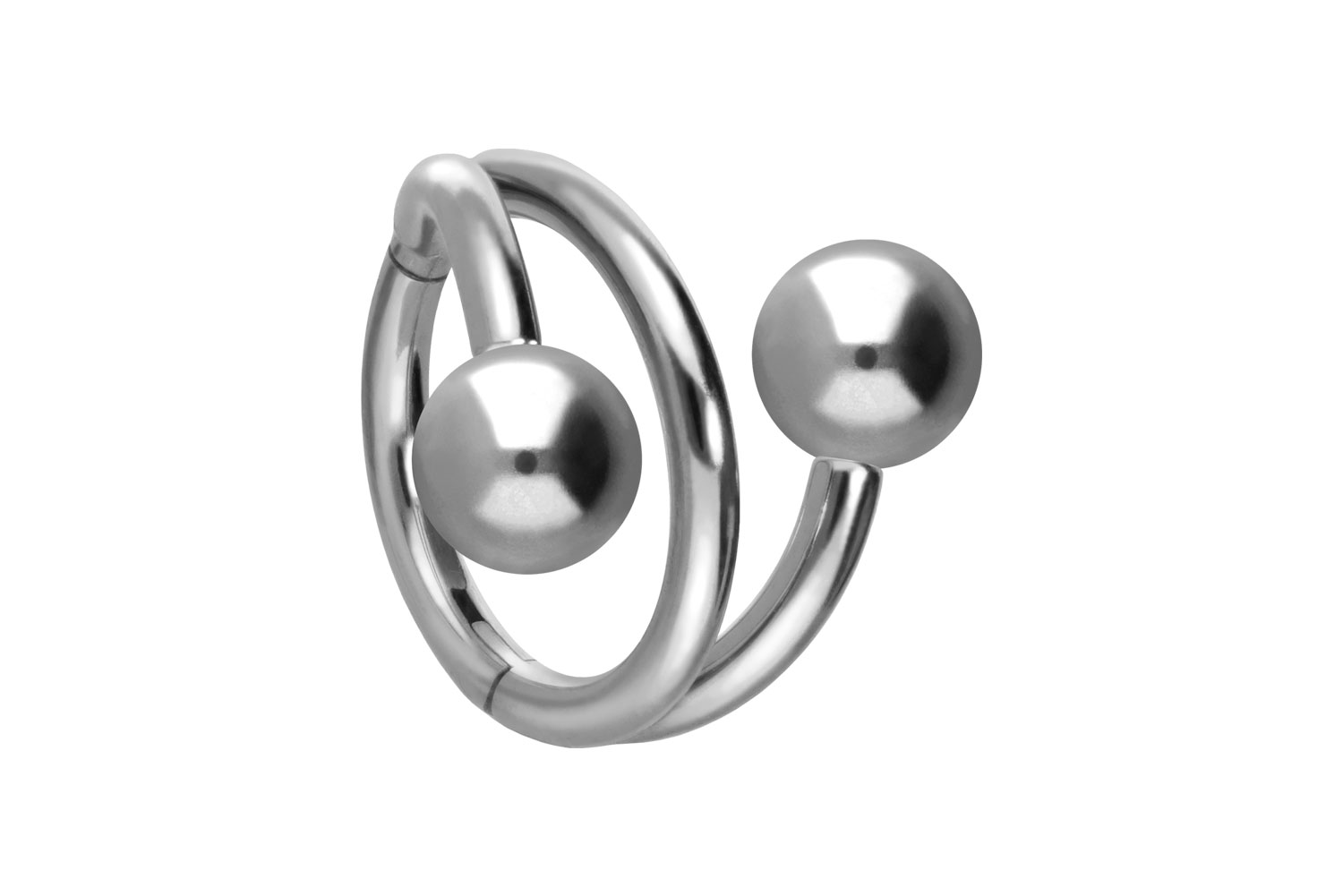 Titan Segmentring Clicker Piercing mit Innengewinde 3 RINGE + 2 KUGELN